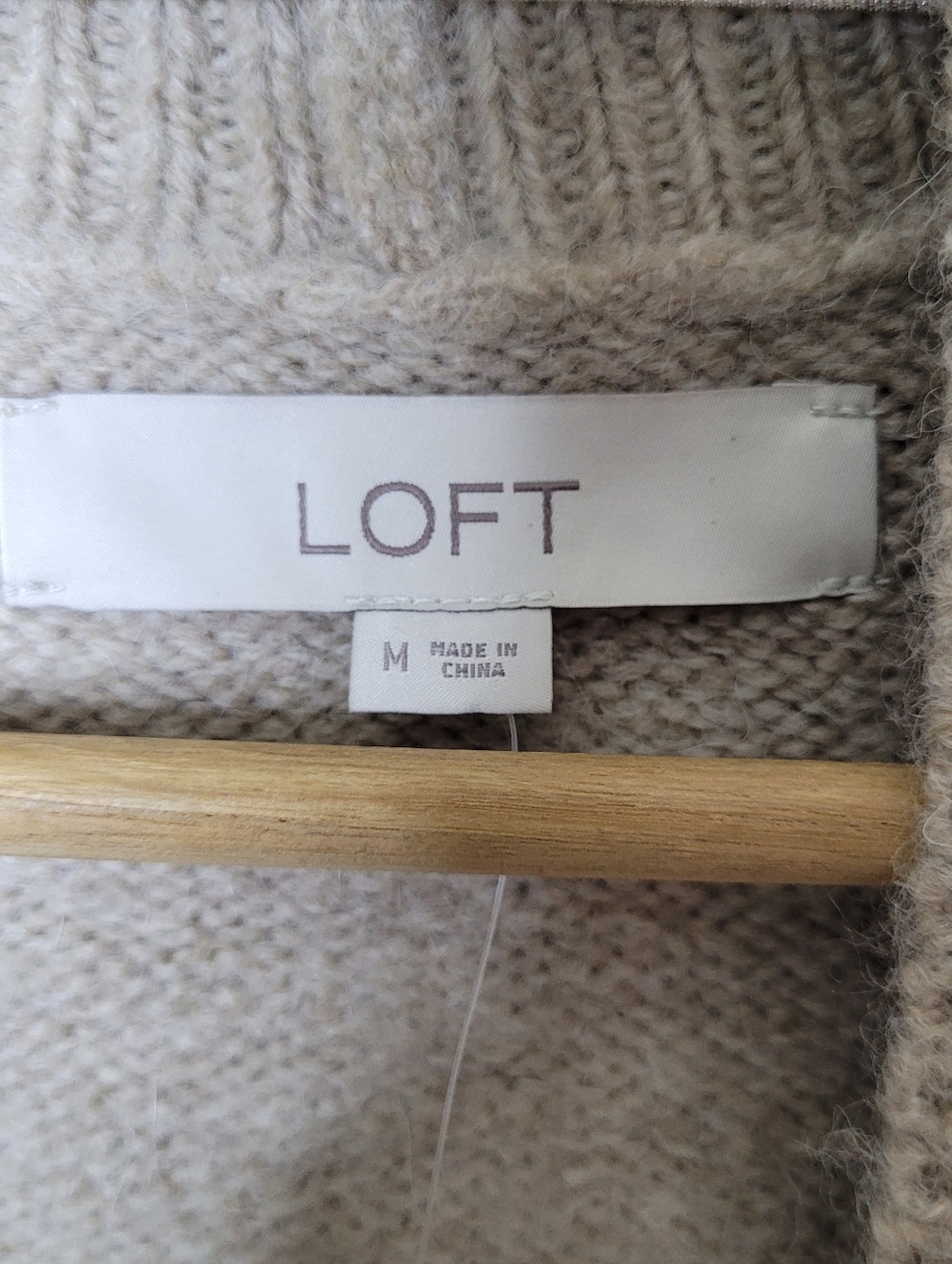 NWT LOFT Tan Sweater Vest Open Front Cardigan Size M - Picture 6 of 8